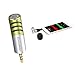 Excelvan R1 Condenser Mini Flexible Portable Microphone 3.5mm Plug Mobile Mic with Y Splitter for Apple iPhone Android & Windows, YouTube, Interview, Studio,Video Recording Silver+Green
