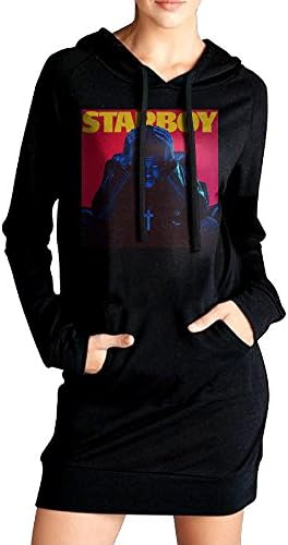 The Weeknd Starboy Women's Long Hooded Sweatshirts Kanga Pocket