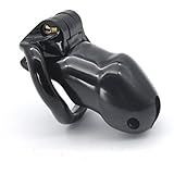 Short Male Resin Chastity Device CB Penis Cage with JJ Magic Locker lock Couple Games (black)