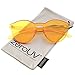 zeroUV One Piece PC Lens Rimless Ultra-Bold Colorful Mono Block Sunglasses 60mm (Orange)