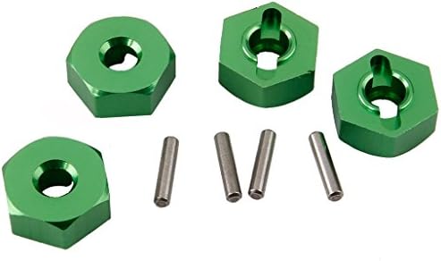 Yiguo 4pcs AX31015 Aluminum Alloy 12mm Wheel Hex Adapter &amp; Pins for RC 1:10 Axial Yeti Rock Racer Green