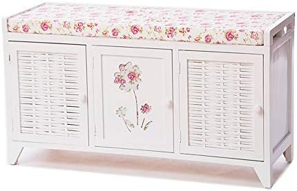 Shoe Rack Wooden Shoe Cabinet with Storage Bench 3 Drawers and Padded Seat Cushion Hallway Bench Shoe Shelve Shoe Organizer (Color : White, Size : 90x32x50cm)