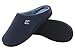 HomeIdeas Men's Coral Fleece Lining with High Density Memory Foam Classicism Slip-on Slipper (US Men's Size 11-12, Navy Blue