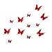 UK DEALS 12PCS 3D Red Butterfly Wall Stickers Art Decal PVC Butterflies Home DIY Decor