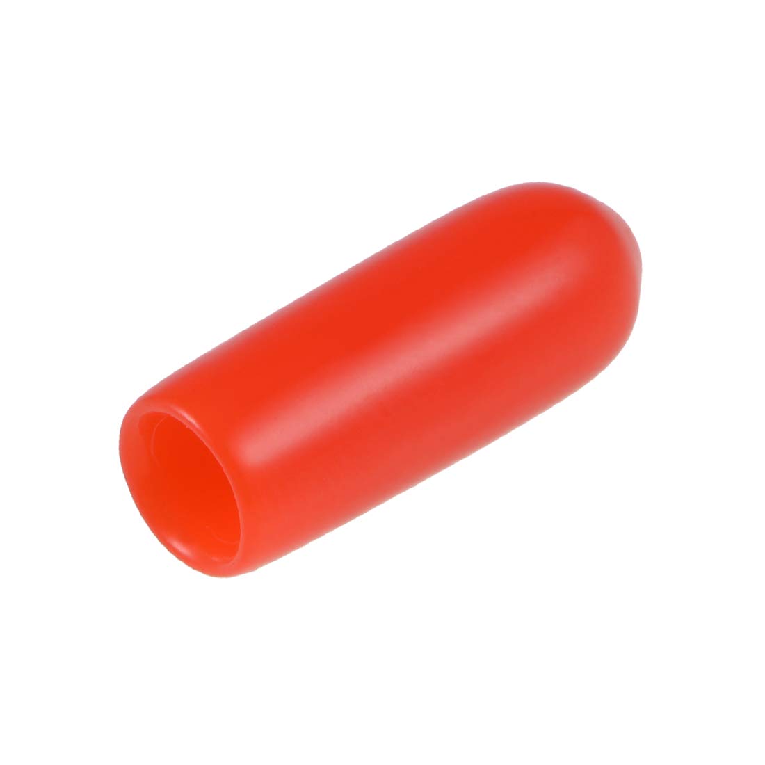sourcing map 200pcs Rubber End Caps 4mm ID Vinyl Round End Cap Cover Screw Thread Protectors Red