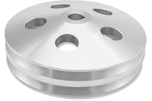 IMOOA GM Power Steering Pump Pulley Keyway Double Groove for Chevy Oldsmobile Pontiac Cadillac 350 454 Polished Aluminum