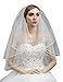 Belle House Girls' White Veils Ribbon Edge With Comb Beaded Communion Veil