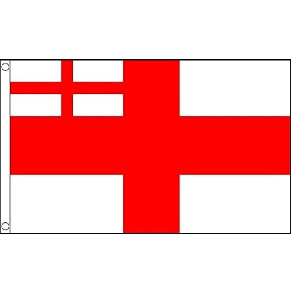 AZ FLAG - Uk White Ensign 1702-07 Flag - 3x5 Ft - 100D Polyester Bristish Historic Banner with Two Metal Grommets - Fade Resistant - Vivid Colors - 3' x 5' Feet - 150x90 Cm