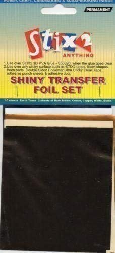 10 SHEETS TRANSFER FOILS EARTH TONE COLOURS SHINY BROWN CREAM COPPER WHITE BLACK by UK Industrial Tapes