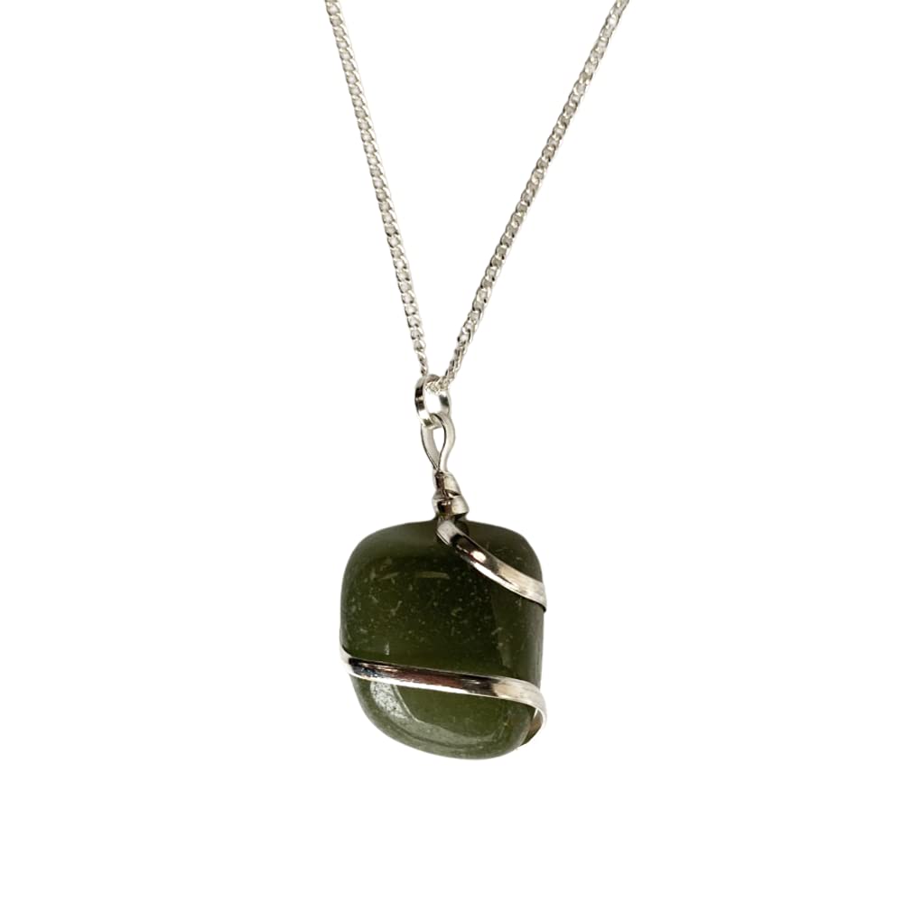 VIE Tumbled Stone Wire Wrap Pendant, 2-3cm (Green Aventurine) — image 1