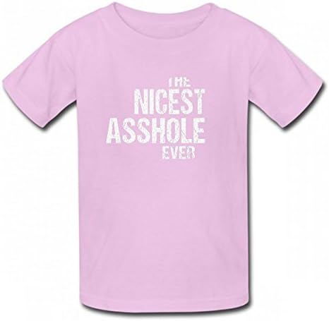NMZNCW The Nicest Asshole Ever Cool Tshirt Printed Cotton T-Shirts Tops Logo Boy Girl Tee Pink