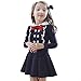Shouhengda Kid Girls Tops Pullover Long Sleeve Dress Preppy Style Outwear Coat (110(3-4Years), Navy)