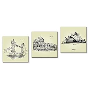 Canvas Wall Art Vintage Building Painting...