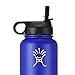 Glink Straw Lid/Cap for Hydro Flask Wide Mouth Sports Water Bottle with 2 Plastic Straws, Fits Hydro Flask Water Bottle - Pack of 2 - Black