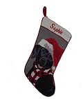 Needlepoint Christmas Dog Stocking-Black Lab