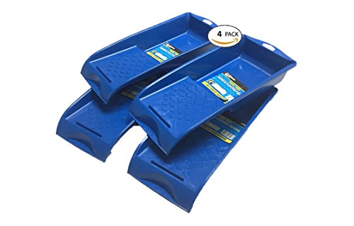 BRUFER 47158 4-Pack of Molded Mini Plastic Paint Trays for 4" Paint Rollers - Bulk Pack of 4 Paint Trays