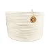 Orino Cotton Rope Storage Baskets with Handles, Soft Durable Laundry Baskets Nursery Hamper Organizer for Kids' Toys Home Decor Blanket Basket (15