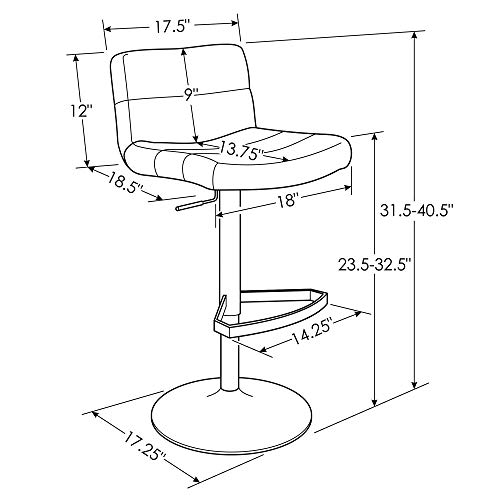 Zuri Furniture Light Blue Lattice Adjustable Height Swivel Armless Bar