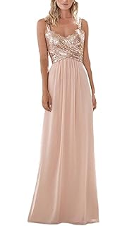 rose gold sequin and chiffon dress