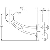 Bar Mount Foot Rail Bracket - Polished Brass - 2