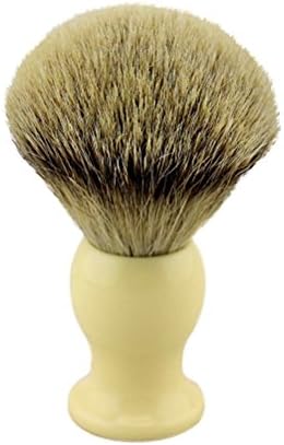 VIGSHAVING 22mm Knot Resin Begie Handle Silvertip Badger Hair Shave Brush