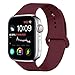 MOOLLY for Watch Band 42mm 44mm, Soft Silicone Watch Strap Replacement Sport Band Compatible with Watch Band Series 5 Series 4 Series 3 Series 2 Series 1 Sport & Edition (42mm 44mm M/L, Wine Red)