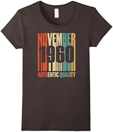 Womens Vintage November 1960 T-Shirt 57 Years old 57th Birthday Tee XL Asphalt