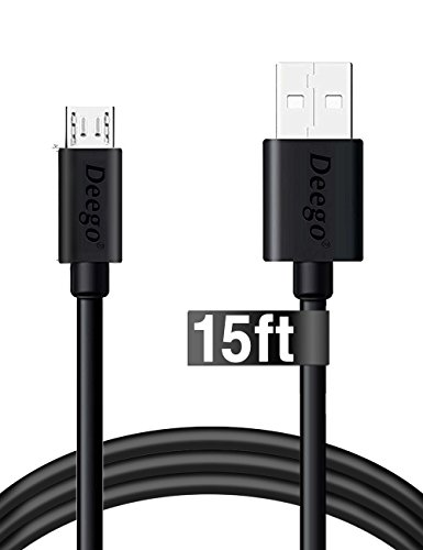 PS4 Micro USB Cable, 15ft/5M High Speed Playstation 4 USB Charging Cables, Metal Male For Android games tablet computer MP3 player and more devices