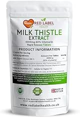Red Label Health Milk Thistle 4000mg High Strength 365 Tablets Vegan UK Made view 2