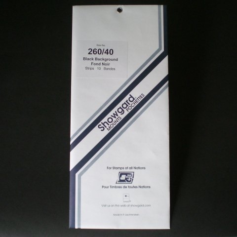 Showgard Pre-cut Black Stamp Mounts Size 260/40
