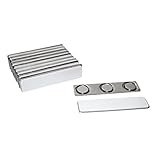 totalElement Heavy Duty Magnetic Name Tag/ID Badge Holder, Extra Strong 3-Magnet Fastener with Adhesive Front Plate, 10-Pack