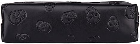 Yvettevans Pen Pencil Case Stationery Pouch Bag Case Cosmetic Bags (Skull)