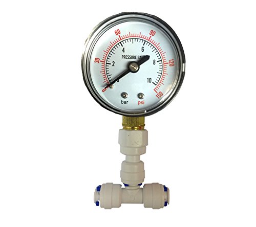 The Water Filter Men Pressure Gauge for Aquarium RO Reverse Osmosis System with 1/4