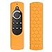 Fintie Silicone Case for Fire TV 4K / 2nd Gen Fire TV Stick / Fire TV Cube Voice Remote, Compatible with Echo / Echo Dot Alexa Voice Remote - Honey Comb Series [Anti Slip] Shock Proof Cover, Orange