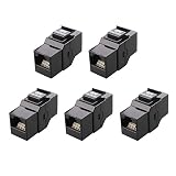Cable Matters UL Listed 5-Pack Cat6 RJ45 Keystone Jack in-Line Coupler in Black