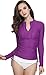 ilishop Women's UV Sun Protection Long Sleeve Rash Guard Wetsuit Swimsuit Top Purple L-US8