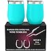 CHILLOUT LIFE Stainless Steel Wine Tumblers 2 Pack 12 oz - Double Wall Vacuum Insulated Wine Cups with Lids and Straws Set for Coffee, Wine, Cocktails (Aqua Blue)