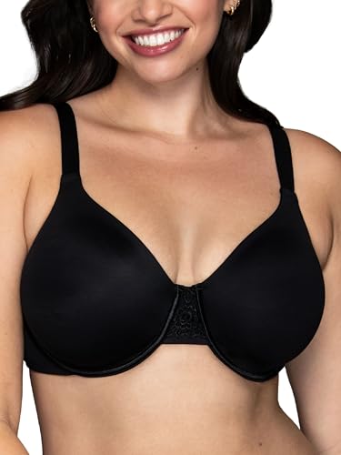 Vanity Fair Damen Beauty Back Smoothing Bra, Bust Line 1.5", Non Padded Cups Up to H Minimizer-BH, Undurchsichtige, schwarz-Midnight Black, 100E