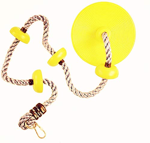 Kingdom Climbing Rope with Platforms and Disc Swing Seat Set Playground Accessories Including Hanging Strap &Carabiner 220lb Weight Capacity