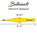 Bellesante 2 PCS Precision Surgical Grade Tweezers - Best Stainless Steel Sharp Tweezers for Ingrown Hair Extraction, Precise Eyebrow, Facial and Body Hair Grooming, Splinter, & Tick - Needle Nose