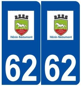 62 Henin Beaumont Logo Autocollant Plaque Stickers Ville Angles Arrondis Amazon Fr Fournitures De Bureau