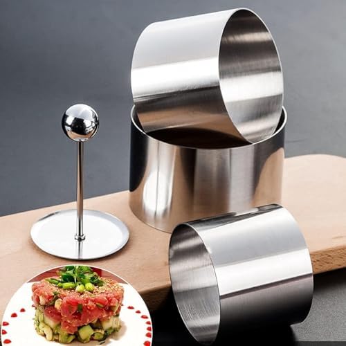 Los anillos de cocina del molde de la torta del molde de la torta de los cortadores redondos con el empujador 304