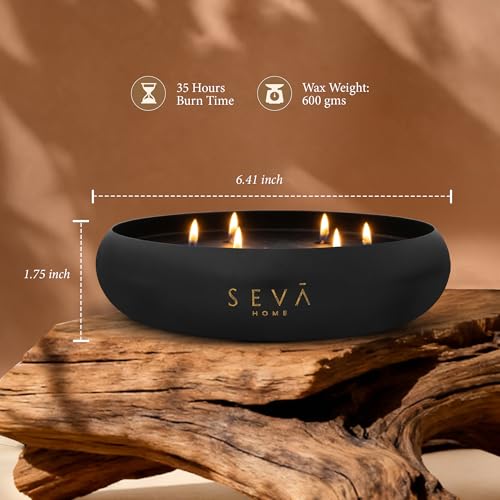 SEVA HOMES - Medley Noir Candle Black | Black Orchid, Musk & Amber Musk Scented Soy Wax Candle | Long Lasting | Black Candle | Home Decor | Premium Gifting | 35 Hours Long Burning