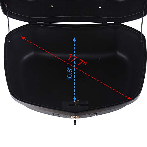 Comie Motorcycle Tour Tail Box Scooter Trunk Luggage Top Lock Storage Carrier Case w/Soft backrest&Handle - 48L Capacity - Can Store Two (2) Helmet (Black 2) - Thumbnail 5
