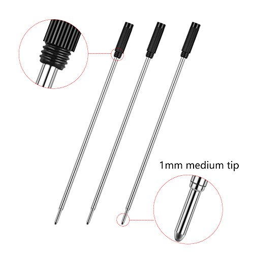 Unibene Cross Compatible Ballpoint Pen Refills 12 Pack, 1.0mm Medium Point-Black, Smooth Writing Replaceable German Ink Pen Refill - Thumbnail 2