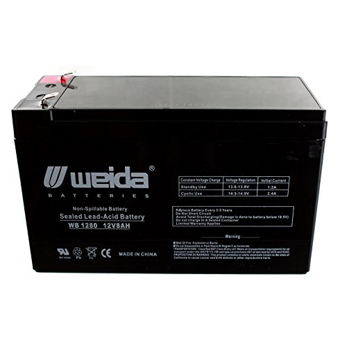 NEW 12V 8Ah SLA Battery WB1280F1 replaces UB1280, PS1280, WKA12-8F FAST USA SHIP