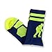ChalkTalkSPORTS Hockey Half Cushioned Crew Socks | Hockey Player | Navy/Neon