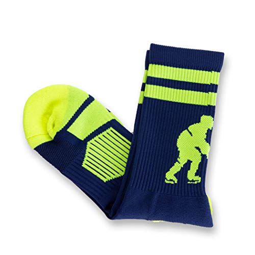 image for ChalkTalkSPORTS Hockey Half Cushioned Crew Socks | Hockey Player | Nav