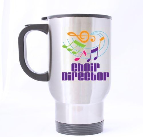 Fashion Colorful Music Notes "choir Director" Stainless Steel Travel Mug - Coffee Mugs,Sliver / 14 Ounces Unique Birthday / Christmas / New Year / Self-use Gift Choice