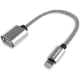 iOS OTG USB Adapter, RVOKOMS Male to Female OTG Extension Cable, iOS to USB-A Female Connector Compatible iOS Devices with MIDI Keyboard Electric Piano Drum Mixer Microphone Audio Interface Camera 6in